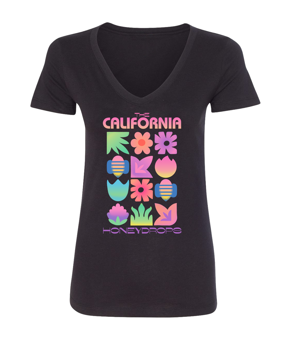 Women's Botanic Gardens V-Neck Tee (Black)