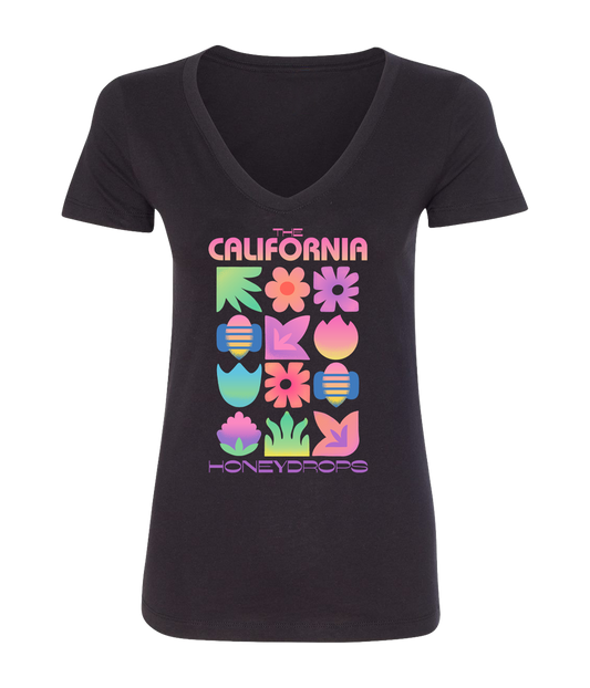 Women's Botanic Gardens V-Neck Tee (Black)