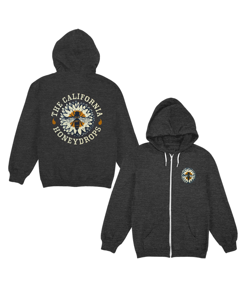 Circle Bee Zip Hoodie (Heather Charcoal)