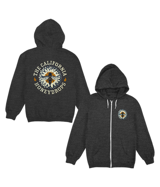 Circle Bee Zip Hoodie (Heather Charcoal)