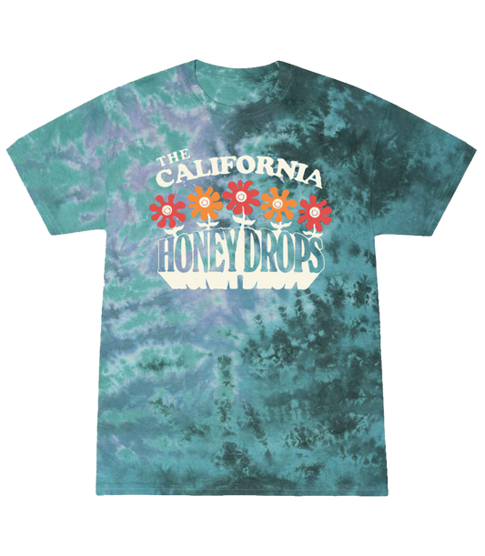 Flower Tee (Teal Tie Dye)